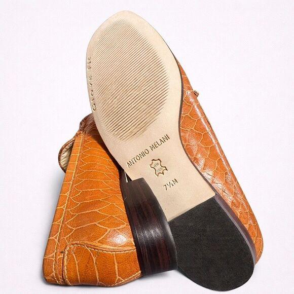 Antonio Melani Men’s Penny Loafers 7.5M Brown Leather Slip On Dress Shoes main image 5
